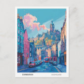 Blue Sky in Edinburgh Schotland Vintage Travel Briefkaart (Voorkant)