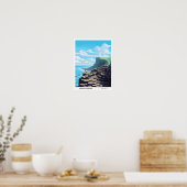 Blue Sky in Giants Causeway Ierland Reizen Poster (Keuken)