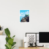 Blue Sky in Giants Causeway Ierland Reizen Poster (Thuiskantoor)