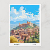 Blue Sky in Granada Spanje Vintage Travel Briefkaart (Voorkant)