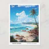 Blue Sky in Grand Caymans Vintage Travel Briefkaart (Voorkant)
