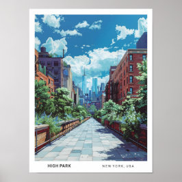 Blue Sky in High Park New York Verenigde Staten Vi Poster