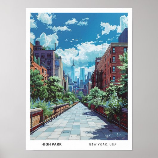 Blue Sky in High Park New York Verenigde Staten Vi Poster (Voorkant)