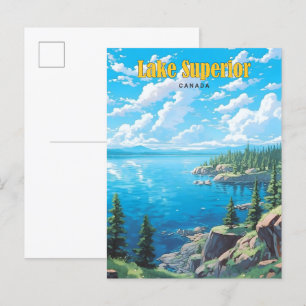 Blue Sky in Lake Superior Canada Vintage Travel Briefkaart