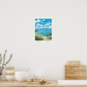 Blue Sky in Lake Taupo Nieuw-Zeeland Vintage Trave Poster (Keuken)