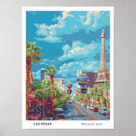 Blue Sky in Las Vegas Nevada Verenigde Staten Vint Poster