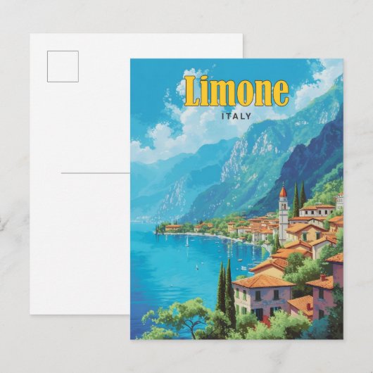 Blue Sky in Limone Italië Vintage Travel Briefkaart (Voorkant / Achterkant)