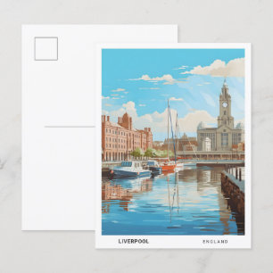 Blue Sky in Liverpool Engeland Vintage Travel Briefkaart