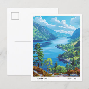 Blue Sky in Loch Ness Schotland Vintage Travel Briefkaart