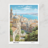 Blue Sky in Malaga Spanje Vintage Travel Briefkaart (Voorkant)