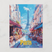 Blue Sky in Parijs Frankrijk Vintage Travel Briefkaart (Voorkant)