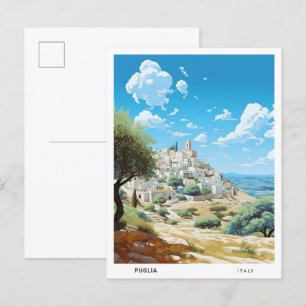 Blue Sky in Puglia Italië Vintage Travel Briefkaart