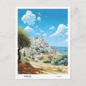 Blue Sky in Puglia Italië Vintage Travel Briefkaart (Voorkant)