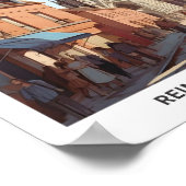Blue Sky in Rheims Cathedral Frankrijk Reizen Poster (Hoek)
