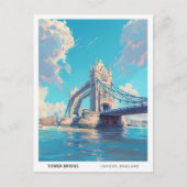 Blue Sky in Tower Bridge Londen Engeland Reizen Briefkaart (Voorkant)