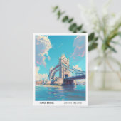 Blue Sky in Tower Bridge Londen Engeland Reizen Briefkaart (Staand voorkant)