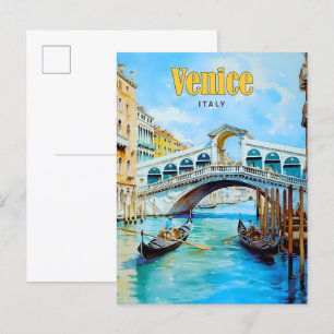 Blue Sky in Venetië Italië Vintage Travel Briefkaart
