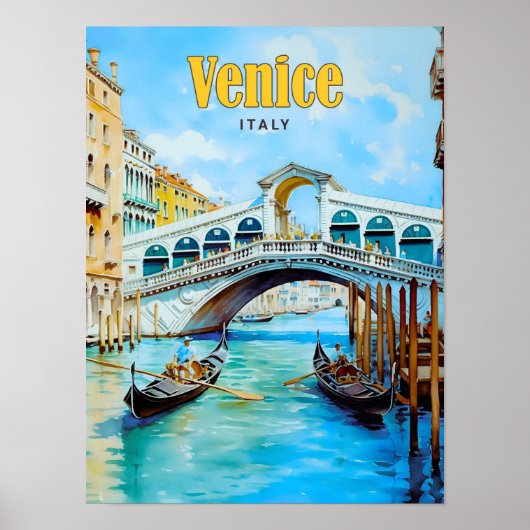 Blue Sky in Venetië Italië Vintage Travel Poster (Voorkant)