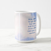 Blue Sky Inspirerend Arise and Shine Bible Verse Koffiemok (Voorkant rechts)