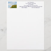 Blue Sky Letterhead Hillside Meadow Poppies Briefhoofd Sjabloon (Voorkant)