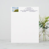 Blue Sky Letterhead Hillside Meadow Poppies Briefhoofd Sjabloon (Staand voorkant)