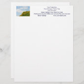 Blue Sky Letterhead Hillside Meadow Poppies Briefhoofd Sjabloon (Voorkant / Achterkant)