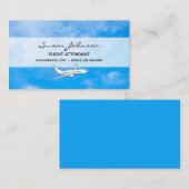 Blue Sky, Lichte wolken Vliegtuig Vliegreizen Visitekaartje (Voorkant / Achterkant)