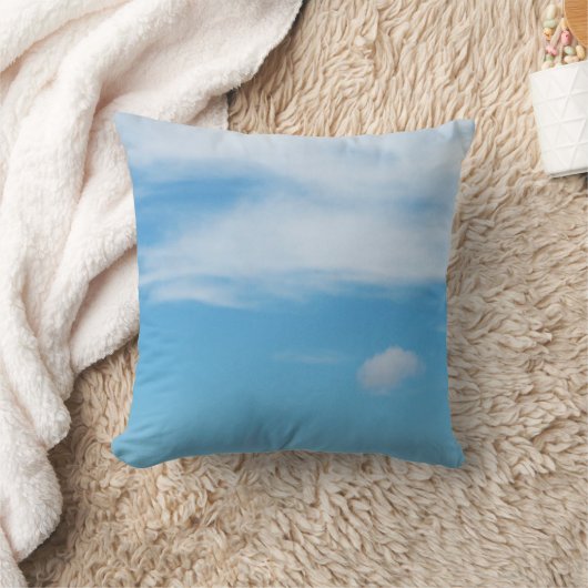 Blue Sky Light Fluffy Wolken Fotografisch strand Kussen (Deken)