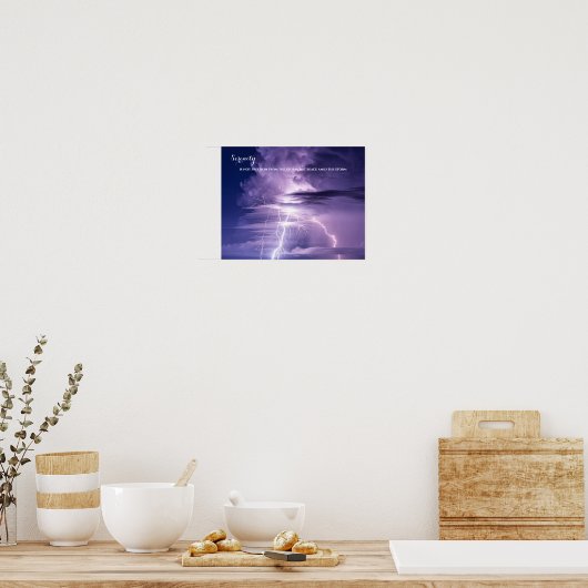 Blue Sky Lightning Inspirerend Serenity Quote Poster (Keuken)