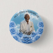 Blue Sky Memorial Button Roses Memorial Button (Voorkant)
