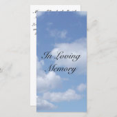 "Blue Sky" Memorial Kaarten (Voorkant / Achterkant)