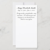 "Blue Sky" Memorial Kaarten (Achterkant)