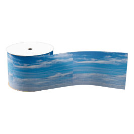 Blue Sky met Cloud Streaks Grosgrain Lint
