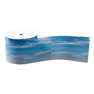 Blue Sky met Cloud Streaks Grosgrain Lint