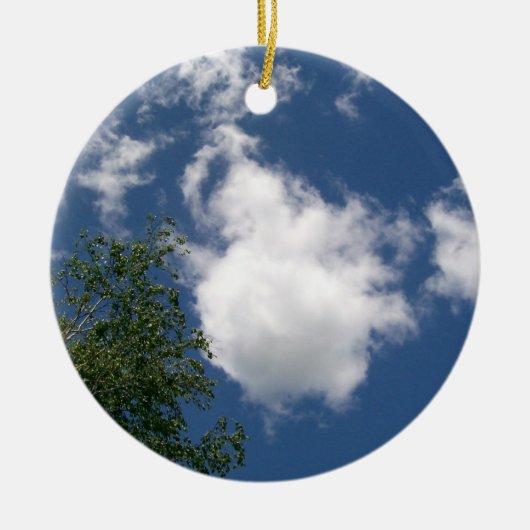 Blue Sky met Clouds en Tree Ornament (Voorkant)