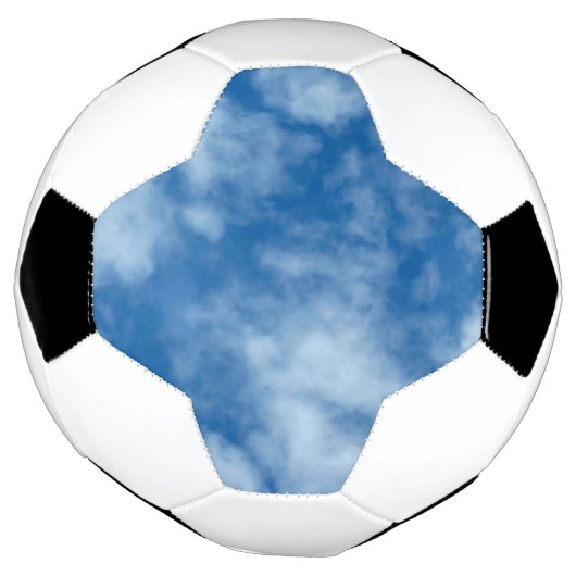 Blue Sky met Clouds Foto op Voetbal (Gedraaid)