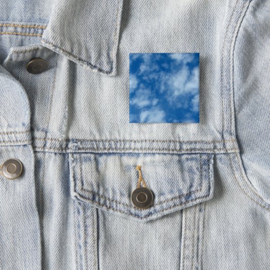 Blue Sky met Clouds Foto Vierkante Button 5,1 Cm (In situ)
