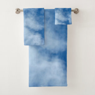 Blue Sky met Clouds Natuur Fotografie Bad Handdoek