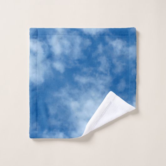 Blue Sky met Clouds Natuur Fotografie Bad Handdoek (Wasdoekje)