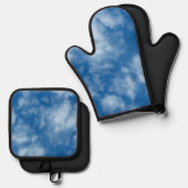 Blue Sky met Clouds Natuur Fotografie Ovenwant & Pannenlap Set (Voorkant / Achterkant)