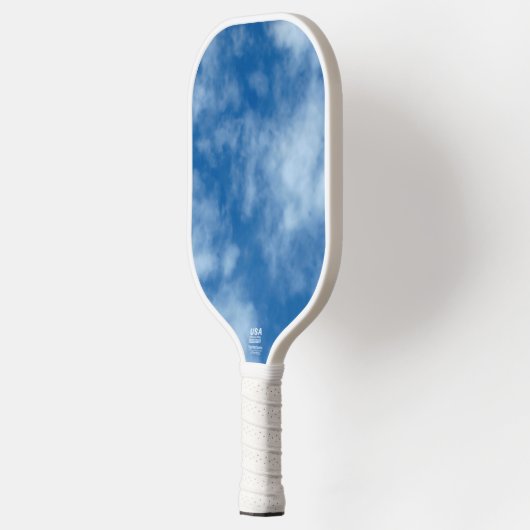 Blue Sky met Clouds Natuur Fotografie Pickleball Paddle (Links)
