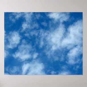 Blue Sky met Clouds Natuur Fotografie Poster