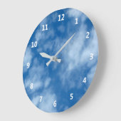 Blue Sky met Clouds Photo and White Numbers Grote Klok (Hoek)