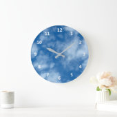 Blue Sky met Clouds Photo and White Numbers Grote Klok (Huis)