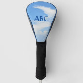 Blue Sky met een twist van wolken met Initialen Golfheadcover (Voorkant)