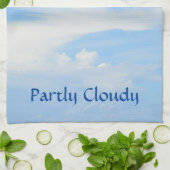 Blue Sky met een zwevende witte wolk Theedoek (Gevouwen)