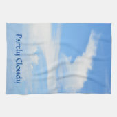 Blue Sky met een zwevende witte wolk Theedoek (Horizontaal)