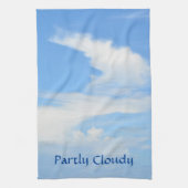 Blue Sky met een zwevende witte wolk Theedoek (Verticaal)