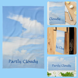 Blue Sky met een zwevende witte wolk Theedoek