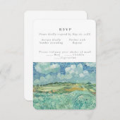 Blue Sky met Green field bruiloft RSVP Uitnodiging (Voorkant / Achterkant)